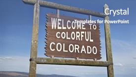  Presentation with utah - Presentation theme consisting of welcome to colorado roadside wooden background and a ocean colored foreground