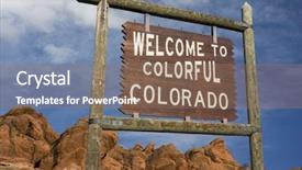  Presentation with sandstone - Beautiful slide set featuring welcome to colorful colorado' roadside backdrop and a coral colored foreground