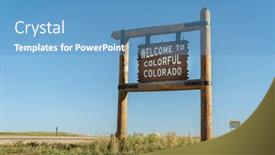  Presentation with roadside - Slides having welcome-to-colorful-colorado-roadside background and a teal colored foreground