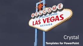  Presentation with las vegas sign - PPT layouts having fabulous las vegas sign background and a tawny brown colored foreground