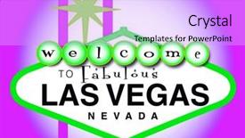  Presentation with las vegas sign - Presentation theme having welcome to las vegas sign background and a lavender colored foreground