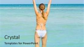  Presentation with paradise - Amazing slide deck having welcome to paradise backdrop and a light blue colored foreground