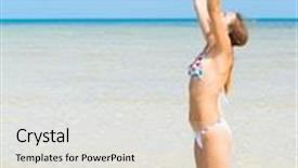  Presentation with paradise - Beautiful theme featuring welcome to paradise backdrop and a light gray colored foreground