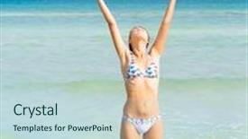  Presentation with paradise - Theme featuring welcome to paradise background and a soft green colored foreground