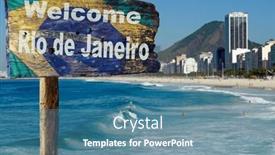  Presentation with welcome - PPT theme consisting of welcome-to-rio-de-janeiro background and a teal colored foreground