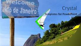  Presentation with welcome - Presentation theme having welcome-to-rio-de-janeiro background and a light blue colored foreground