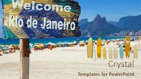  Presentation with ipanema beach - Slide deck with welcome-to-rio-de-janeiro background and a lemonade colored foreground