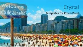  Presentation with welcome - PPT theme featuring welcome-to-rio-de-janeiro background and a cyan colored foreground