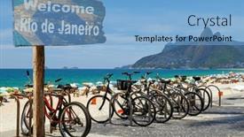  Presentation with ipanema beach - Presentation featuring welcome-to-rio-de-janeiro background and a light blue colored foreground