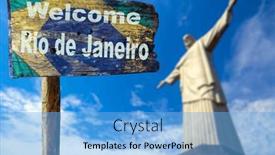  Presentation with brazil - PPT theme having welcome-to-rio-de-janeiro background and a light blue colored foreground