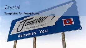  Presentation with tennessee - Cool new slide set with welcome-to-tennessee-sign backdrop and a light blue colored foreground