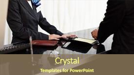  Presentation with front desk - Amazing PPT layouts having welcome to the hotel male backdrop and a violet colored foreground