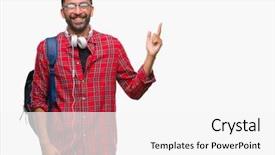  Presentation with student - Cool new presentation with adult hispanic student man wearing backdrop and a white colored foreground