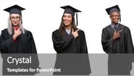  Presentation with collage of diversity people - Slide deck with collage of group of young background and a gray colored foreground