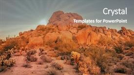  Presentation with sun desert - PPT theme with welcome western - arizona desert landscape with sun background and a gray colored foreground