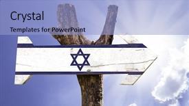  Presentation with israel - Audience pleasing presentation theme consisting of welcome western - israel wooden sign backdrop and a light blue colored foreground