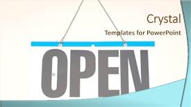  Presentation with reading - Cool new slide deck with welcome western - sign reading open backdrop and a cream colored foreground