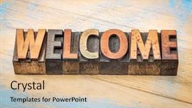  Presentation with color blocks - Presentation consisting of welcome word abstract - text background and a coral colored foreground