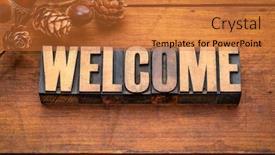  Presentation with welcome - Amazing theme having welcome word in vintage letterpress backdrop and a red colored foreground