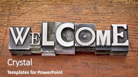 Presentation with fonts - PPT theme featuring welcome word in vintage metal background and a tawny brown colored foreground