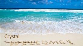  Presentation with welcome - Presentation design consisting of welcome written in a sandy background and a lemonade colored foreground