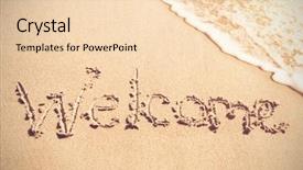  Presentation with welcome - Audience pleasing slide deck consisting of welcome written on sand backdrop and a lemonade colored foreground