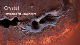  Presentation with metal plating - Theme with weld-seam-on-old-plate background and a tawny brown colored foreground