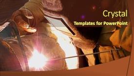  Presentation with ukraine - Audience pleasing PPT theme consisting of welder-kiev-ukraine-urban-construction backdrop and a tawny brown colored foreground