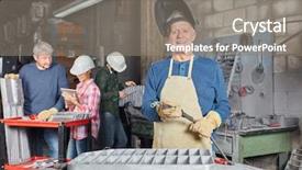  Presentation with metallurgy - Slides consisting of welder with experience in metallurgy background and a gray colored foreground