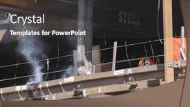  Presentation with nevada - Beautiful presentation featuring welders working on large construction site in nevada backdrop and a dark gray colored foreground