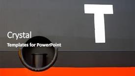  Presentation with container ship - Presentation theme with container ship's detail background and a dark gray colored foreground