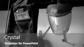  Presentation with welding safety - Slide set consisting of welding-helmet-construction-equipment-safety background and a dark gray colored foreground