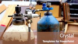  Presentation with gas welding - Presentation having welding machine - two gas bags background and a coral colored foreground