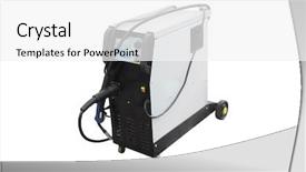  Presentation with welding - Slide set featuring welding machine isolated on white background and a white colored foreground