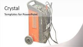  Presentation with welding - Cool new PPT layouts with welding machine isolated on white backdrop and a white colored foreground