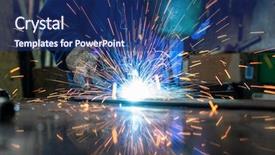  Presentation with welding - Colorful slide set enhanced with welding metal lots of spark backdrop and a navy blue colored foreground