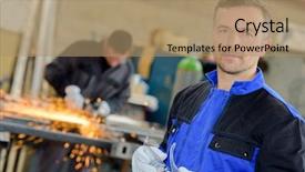  Presentation with work the word in your life - Theme featuring welding safety - supervisor at work background and a coral colored foreground