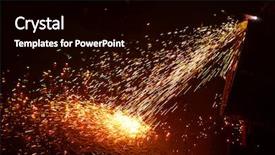  Presentation with spark - Presentation featuring welding sparks background and a black colored foreground