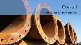  Presentation with tubes - Amazing presentation theme having welding stainless steel - metal tubes backdrop and a light blue colored foreground