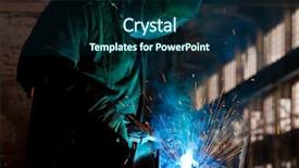  Presentation with welding safety - PPT theme having containers and oil balls and essences for body care with black stones towel and sheets on wooden base brown gradient background horizontal composition top view background and a gold colored foreground