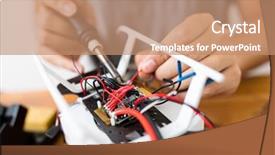  Presentation with welding - Colorful PPT layouts enhanced with welding the parts of drone backdrop and a coral colored foreground