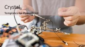  Presentation with welding - Slide set enhanced with welding-the-parts-of-drone background and a soft green colored foreground