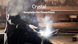  Presentation with welding - Slide set enhanced with welding work background and a violet colored foreground