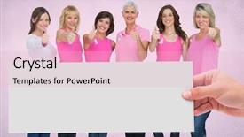  Presentation with breast cancer awareness month - Audience pleasing presentation design consisting of welfare - digital composite of hand holding backdrop and a lemonade colored foreground