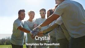  Presentation with charity - Beautiful theme featuring welfare - volunteering charity people gesture backdrop and a dark gray colored foreground