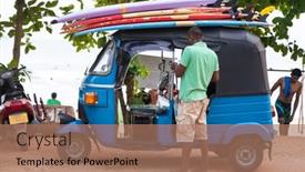  Presentation with tuk - Slide set with weligama-sri-lanka-march-7 background and a coral colored foreground