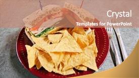  Presentation with meal plan - Slide set consisting of well balanced healthy diet background and a coral colored foreground