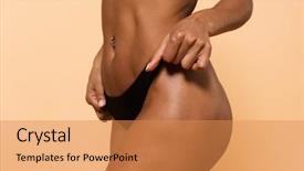  Presentation with black woman at gas station - Theme enhanced with well-built woman wearing black background and a gold colored foreground