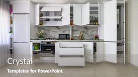  Presentation with well - Colorful PPT theme enhanced with well-designed-white-modern-kitchen backdrop and a gray colored foreground
