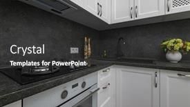  Presentation with kitchen furniture - Cool new slides with well-designed-wooden-furniture backdrop and a dark gray colored foreground